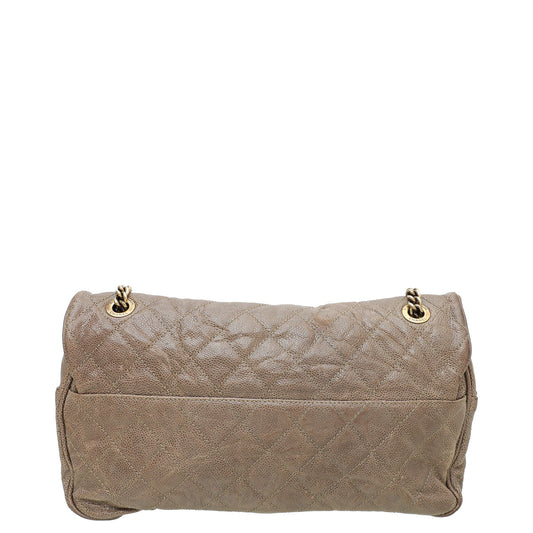 Chanel Brown Glazed CC Easy Flap Jumbo Bag