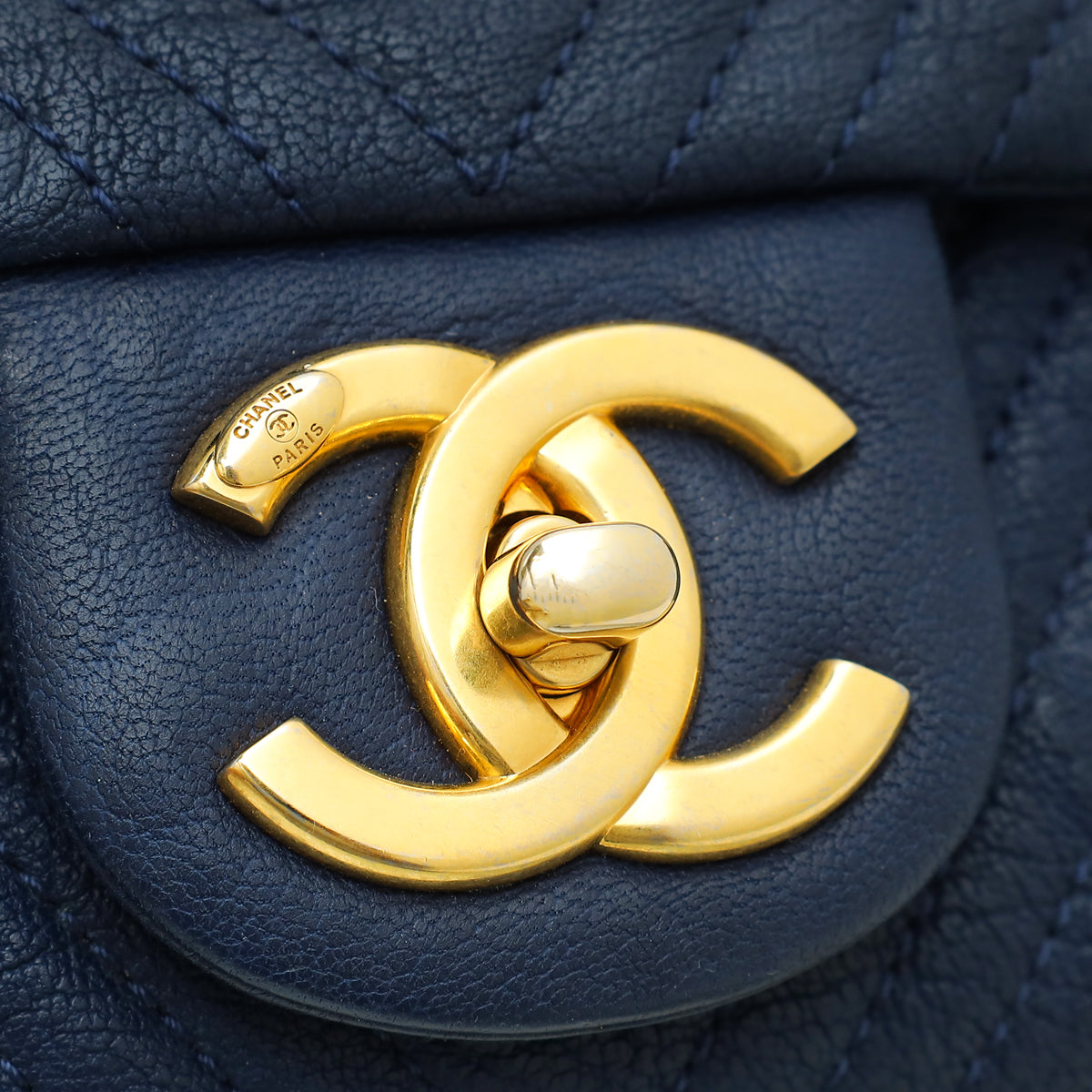 Chanel Blue Surpique Flap Medium Bag