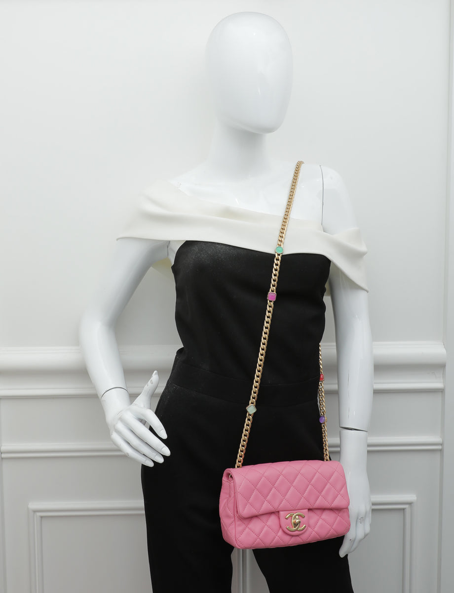 Chanel Pink Resin Flap Medium Bag