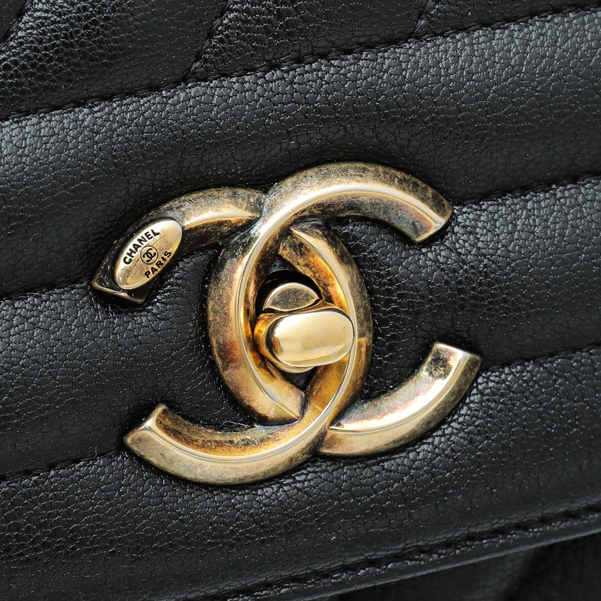 Chanel Black CC Diagonal Flap Small Bag