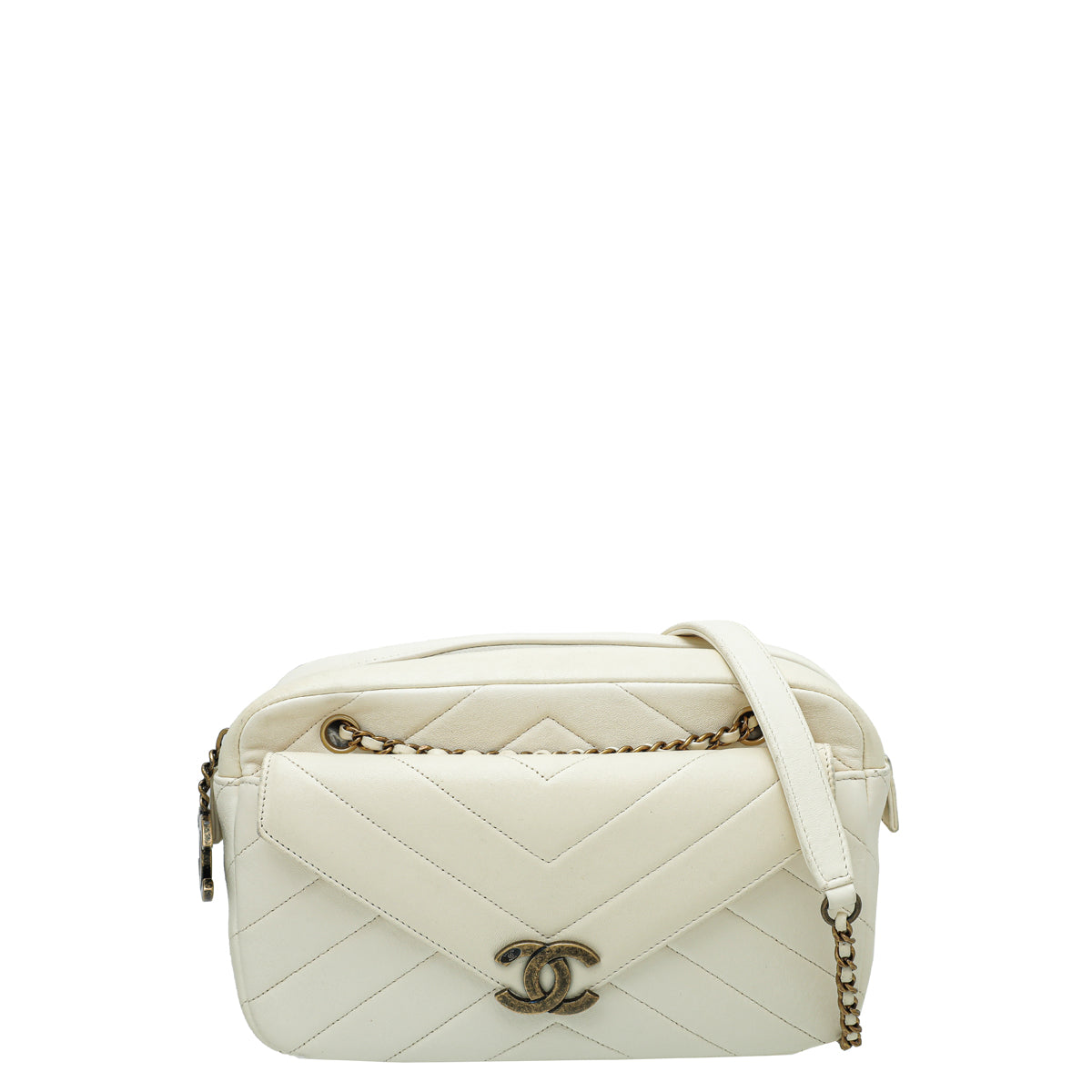 Chanel Cream Coco Camera Case with Removable Pouch