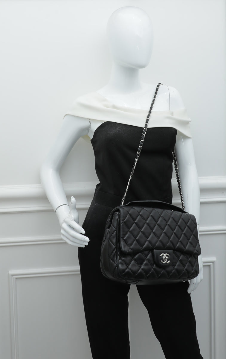 Chanel Black Easy Carry Flap Jumbo Bag