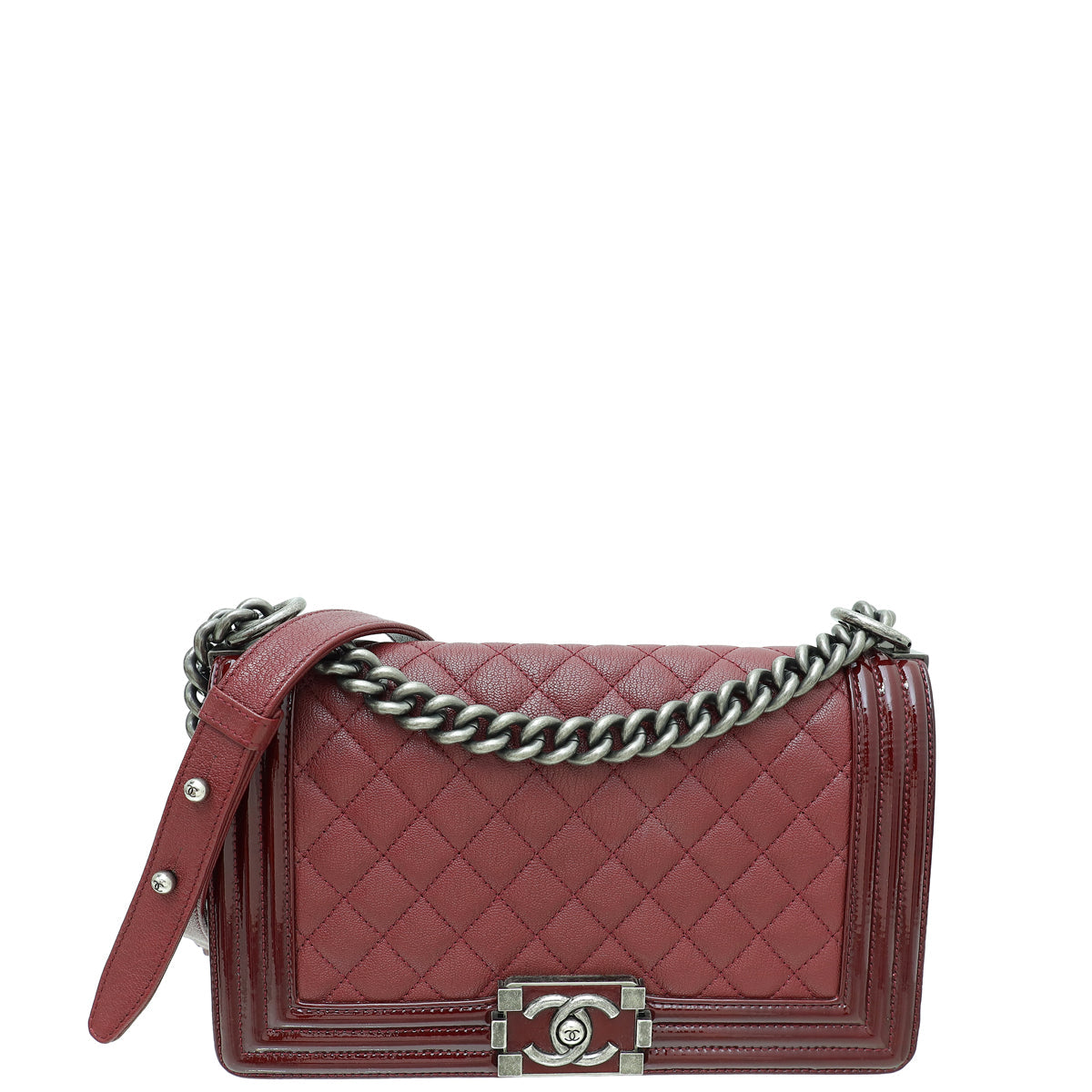 Chanel Burgundy Le Boy Medium Flap Bag