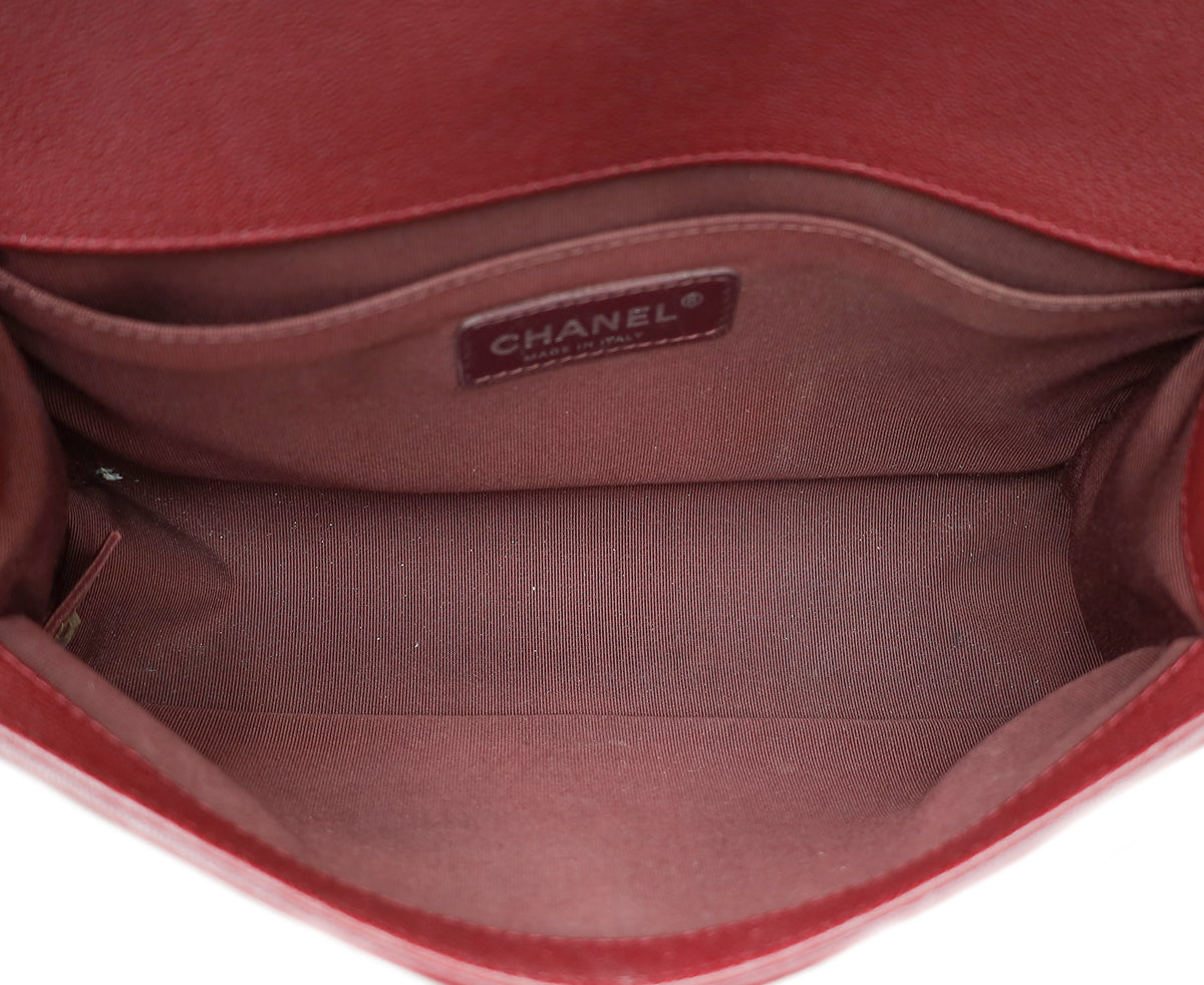 Chanel Burgundy Le Boy Medium Flap Bag