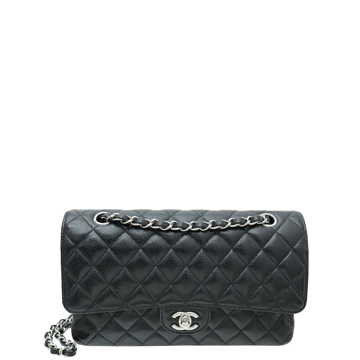 Chanel Black CC Classic Double Flap Medium Bag