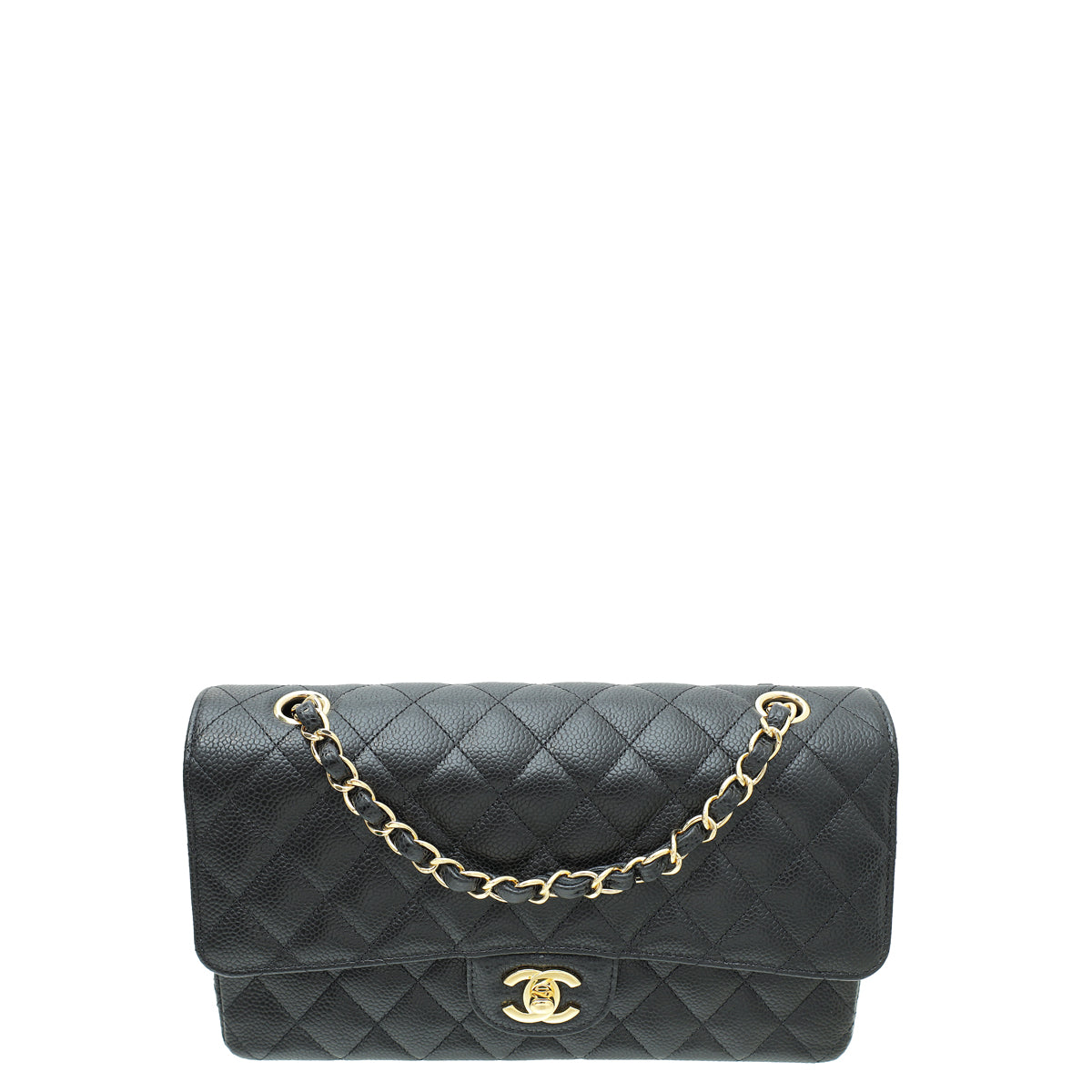 Chanel Black CC Classic Double Flap Medium Bag