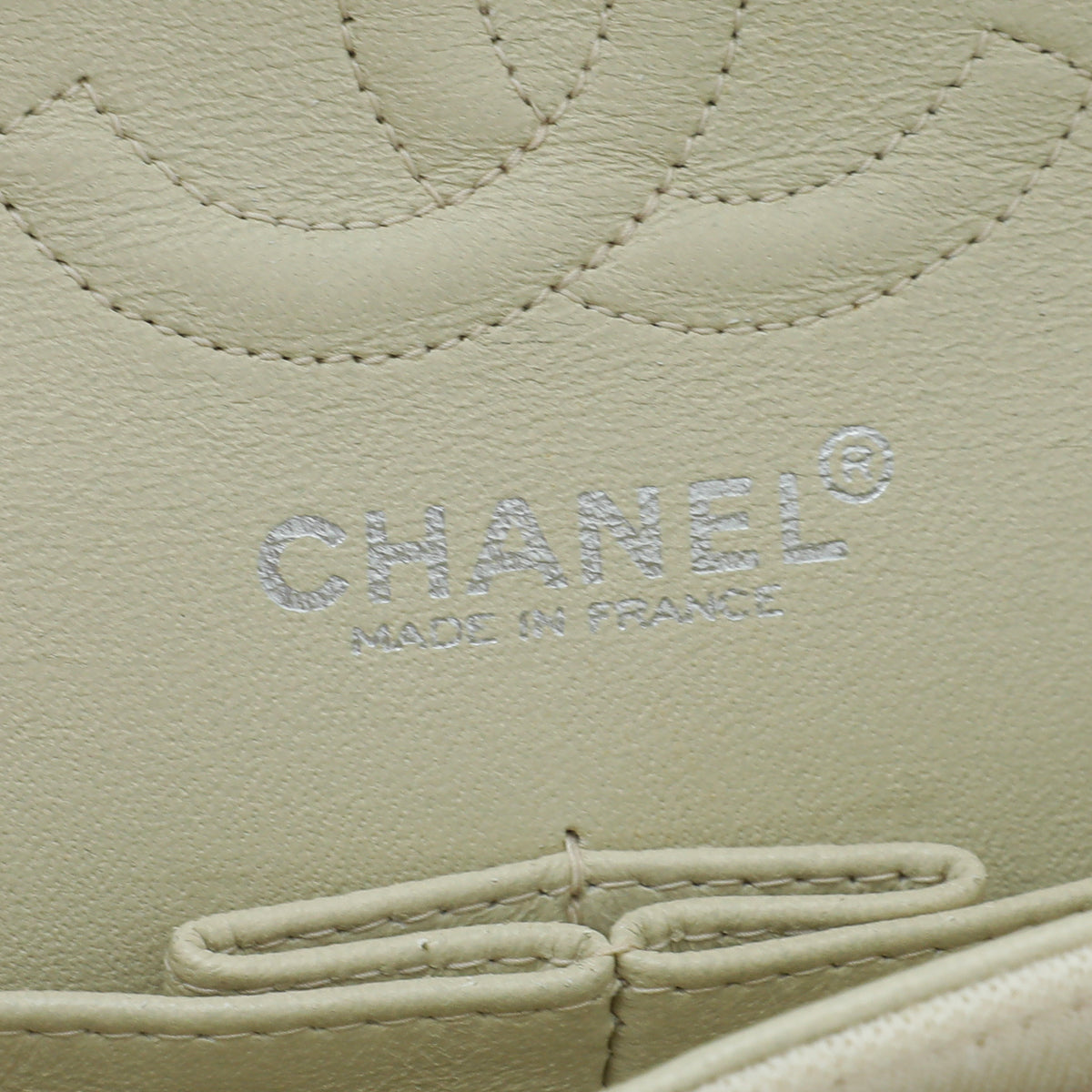 Chanel Cream Vintage CC Classic Jersey Double Flap Medium Bag