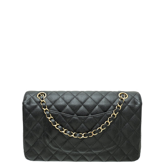 Chanel Black CC Classic Double Flap Medium Bag