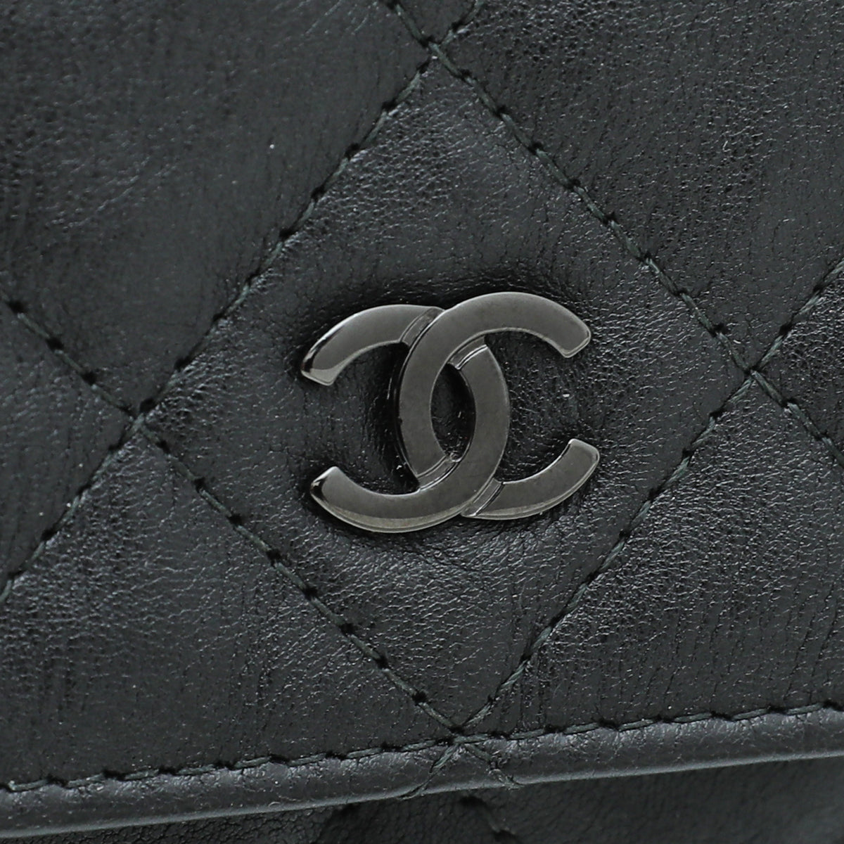 Chanel So Black CC Classic Crumpled Wallet On Chain