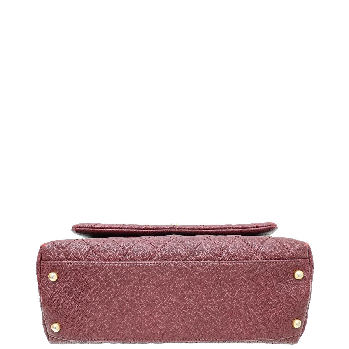 Chanel Burgundy CC Coco Handle with Lizard Handle Small Bag