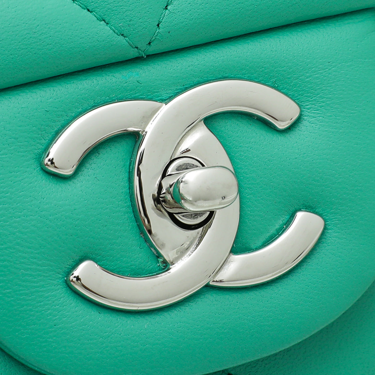 Chanel Green CC Classic Double Flap Maxi Bag