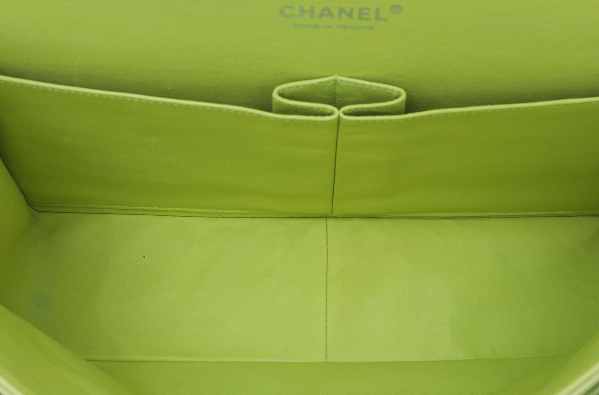 Chanel Lime CC Classic Double Flap Maxi Bag