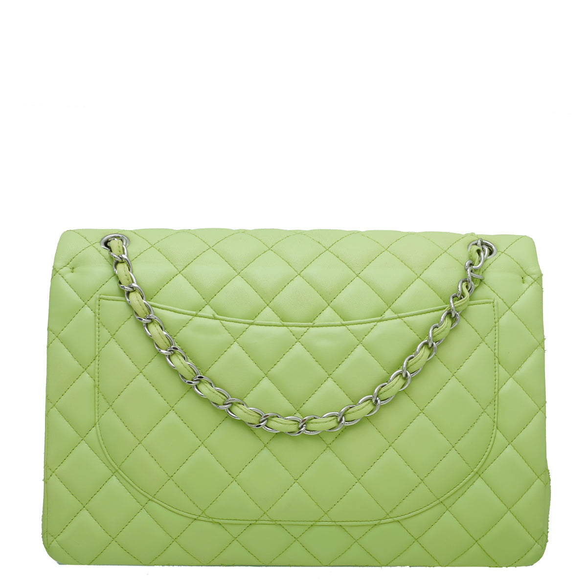 Chanel Lime CC Classic Double Flap Maxi Bag