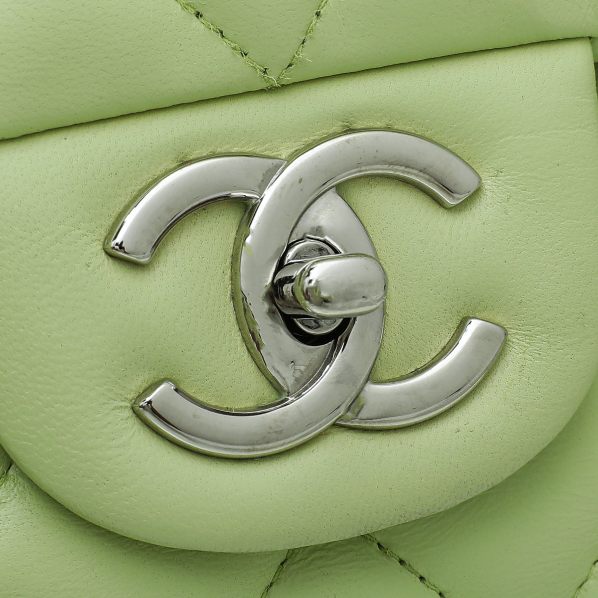 Chanel Lime CC Classic Double Flap Maxi Bag