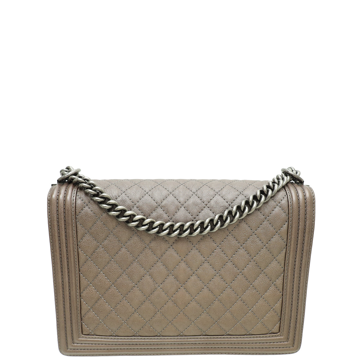 Chanel Metallic Bronze Gray Le Boy Flap Large Bag