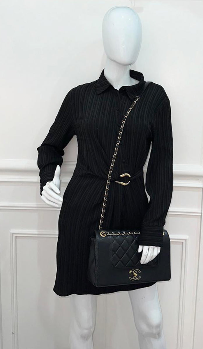 Chanel Black Mademoiselle Vintage Flap Bag