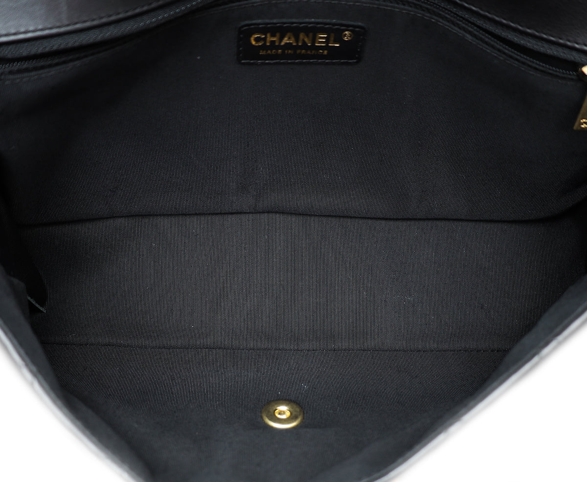 Chanel Black CC Elegant Flap Jumbo Bag