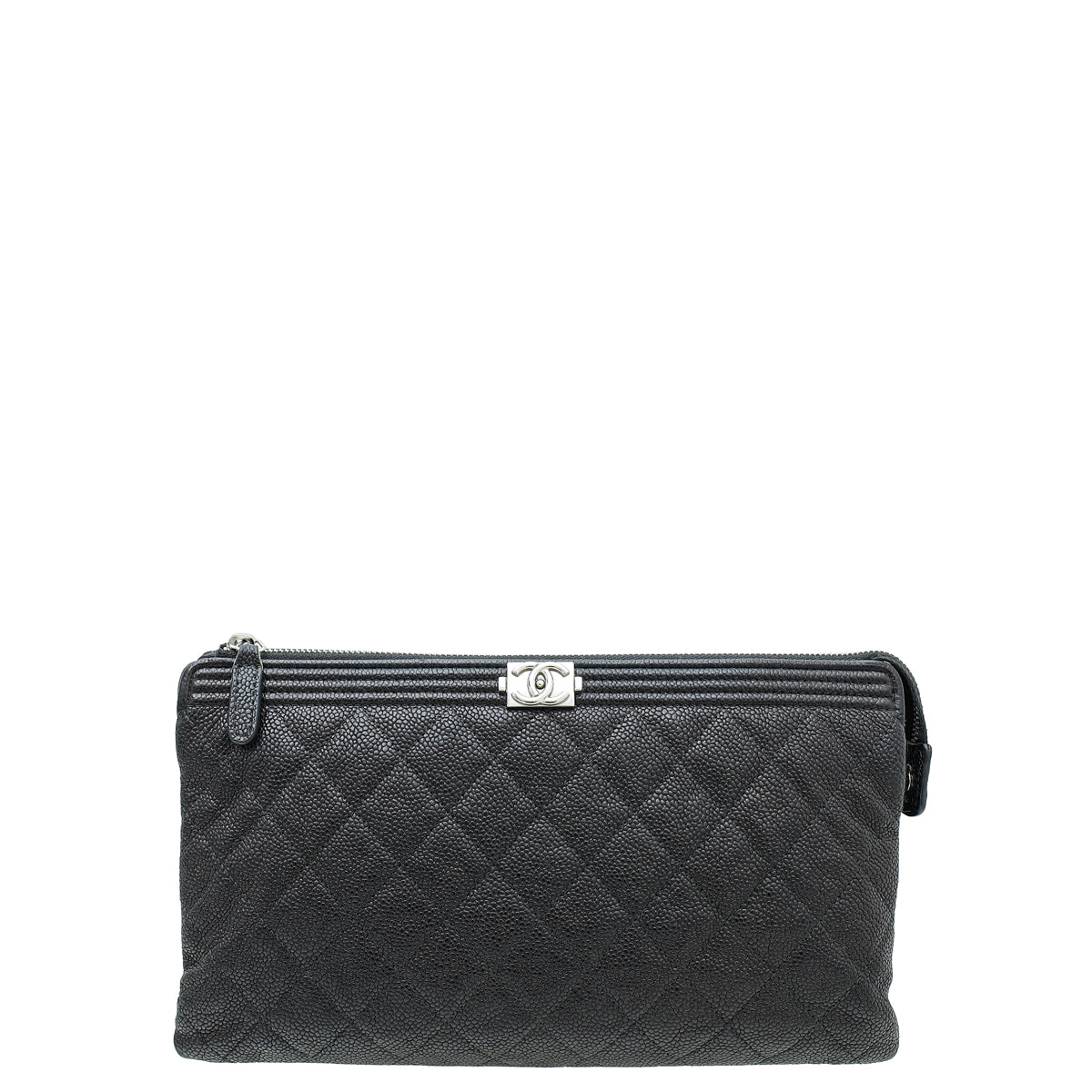 Chanel Black Le Boy Zip Clutch