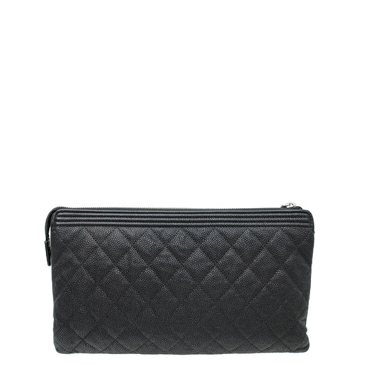 Chanel Black Le Boy Zip Clutch