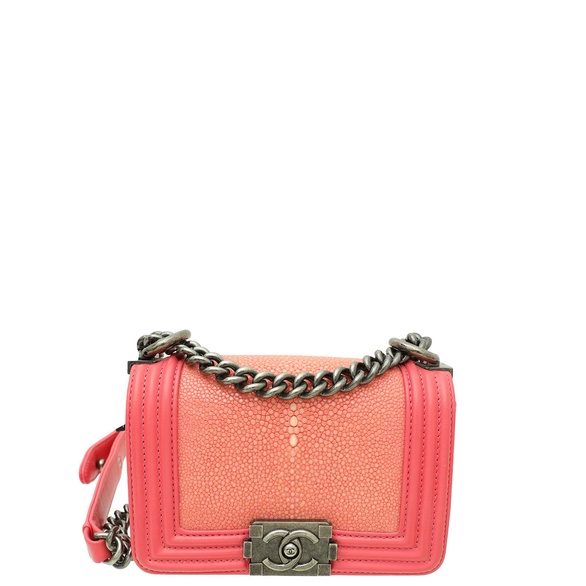 Chanel Pink Le Boy Galuchat Stingray Mini Flap Bag