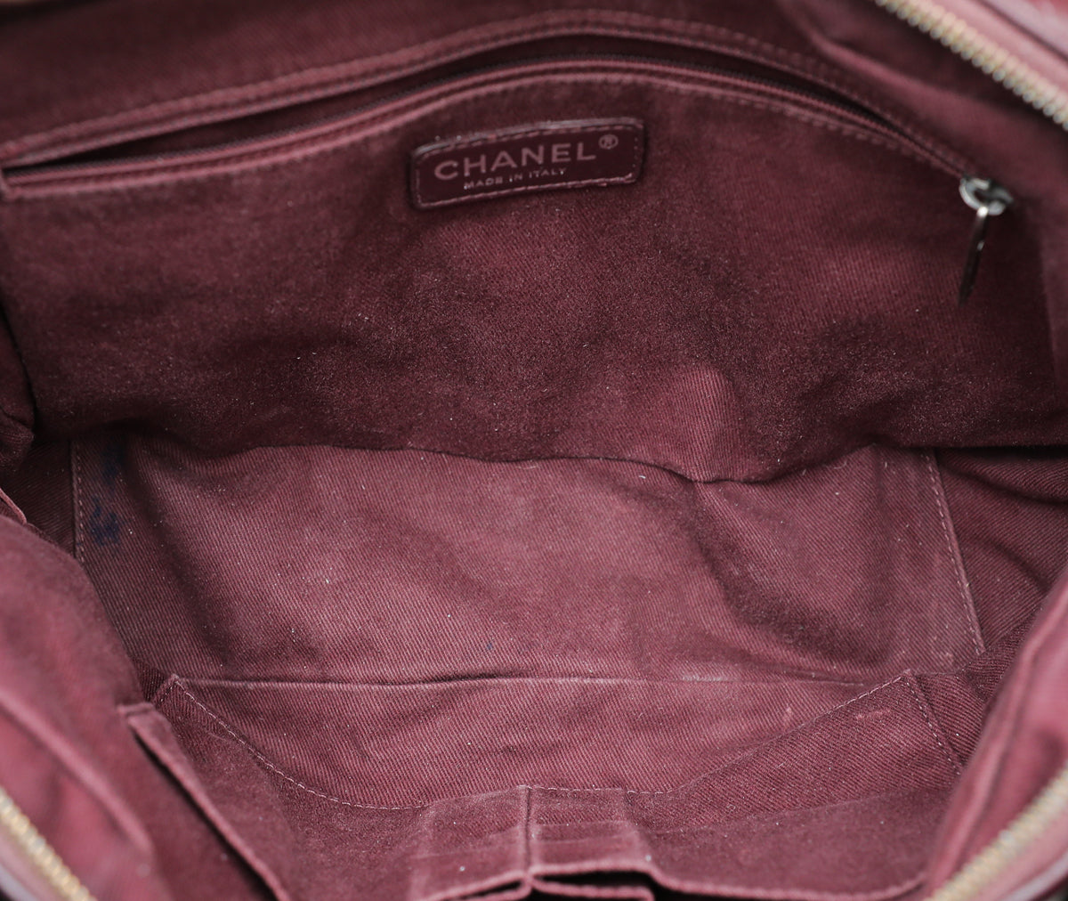 Chanel Burgundy CC Aged Easy Flap Jumbo Bag