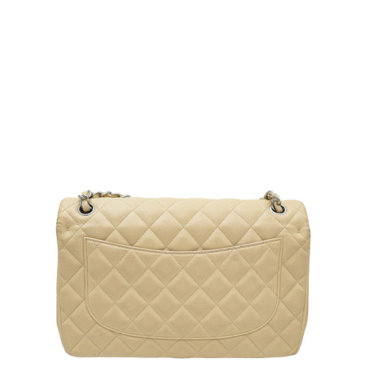 Chanel Beige CC Classic Double Flap Jumbo Bag