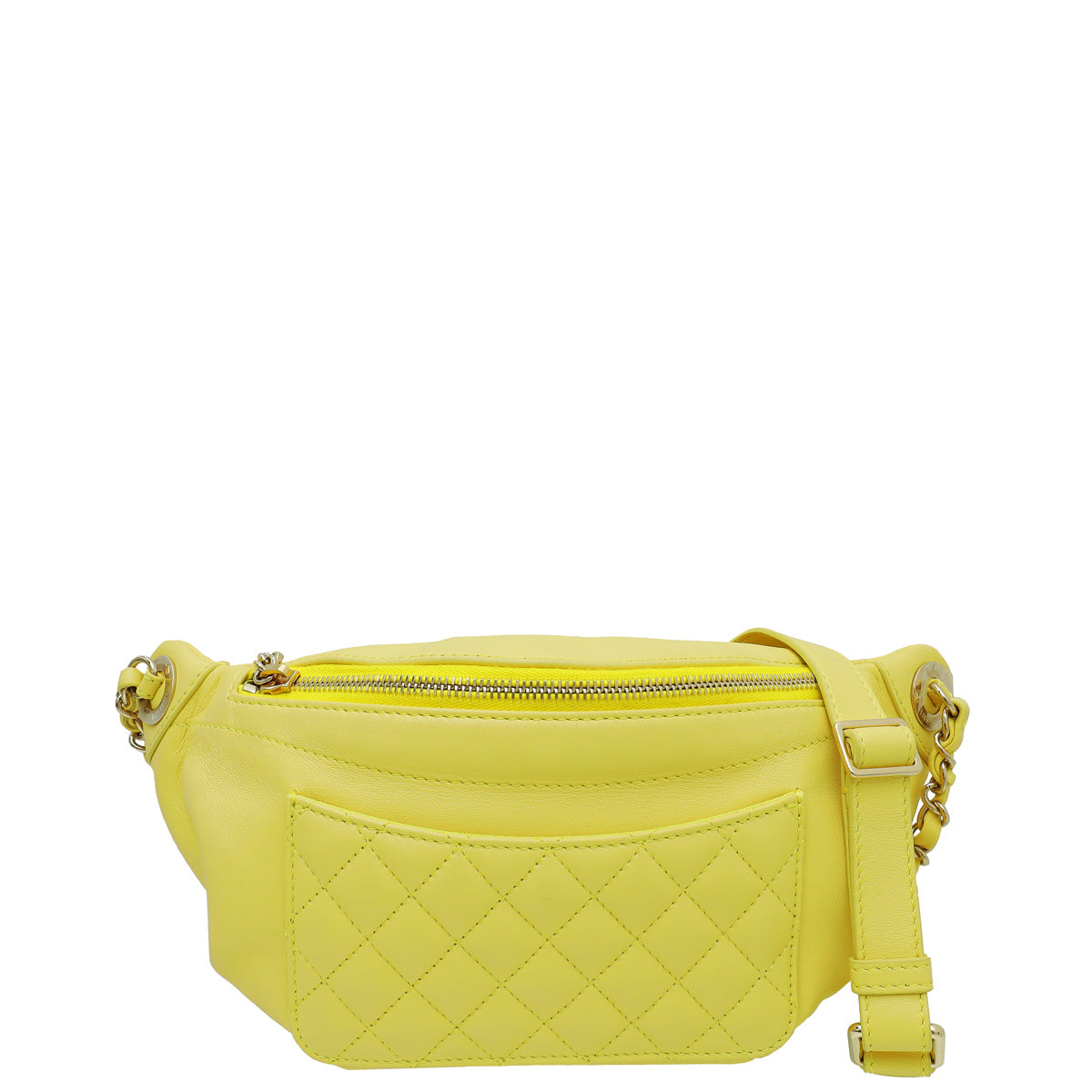 Chanel Yellow Bi Classic Waist Bag