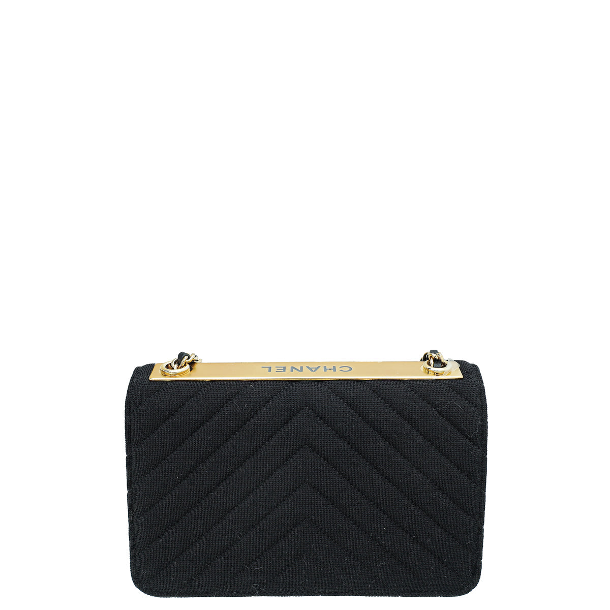 Chanel Black CC Chevron Trendy Jersey Wallet On Chain