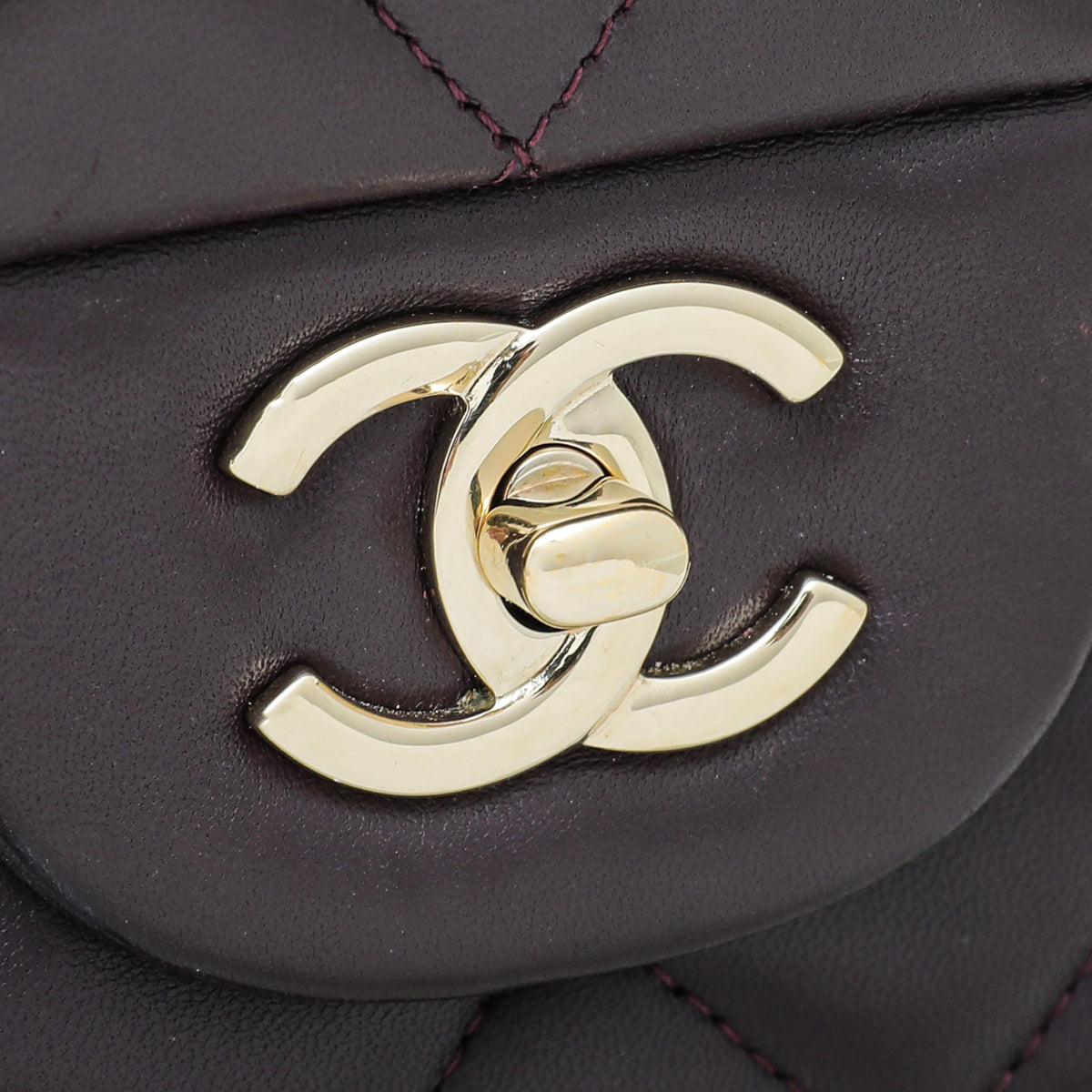 Chanel Dark Violet CC Classic Double Flap Jumbo Bag