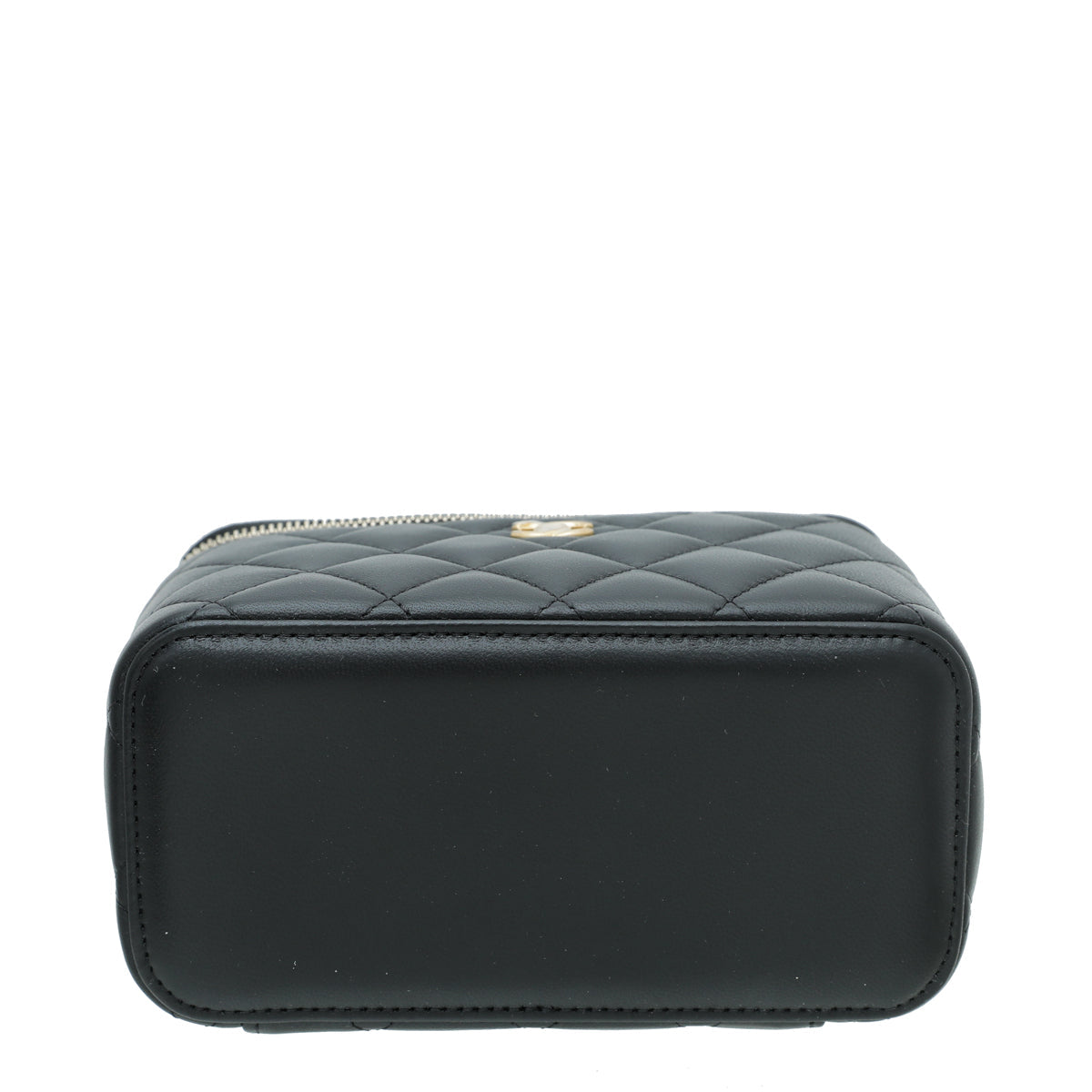 Chanel Black Quilted Small Vanity Case W/ Chain