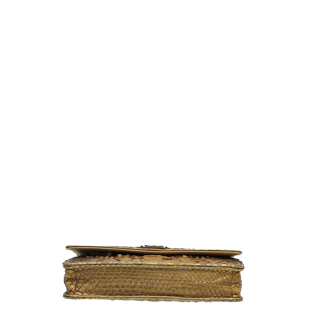 Chanel Metallic Golden Bronze Python Boy Wallet on Chain