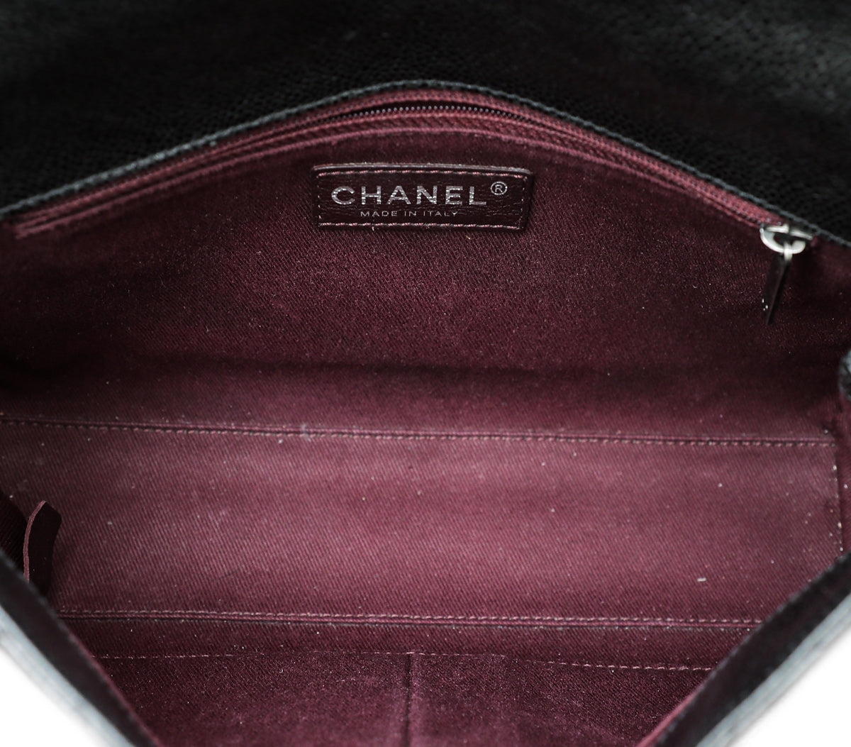 Chanel Black CC Glazed Crave Flap Medium Bag