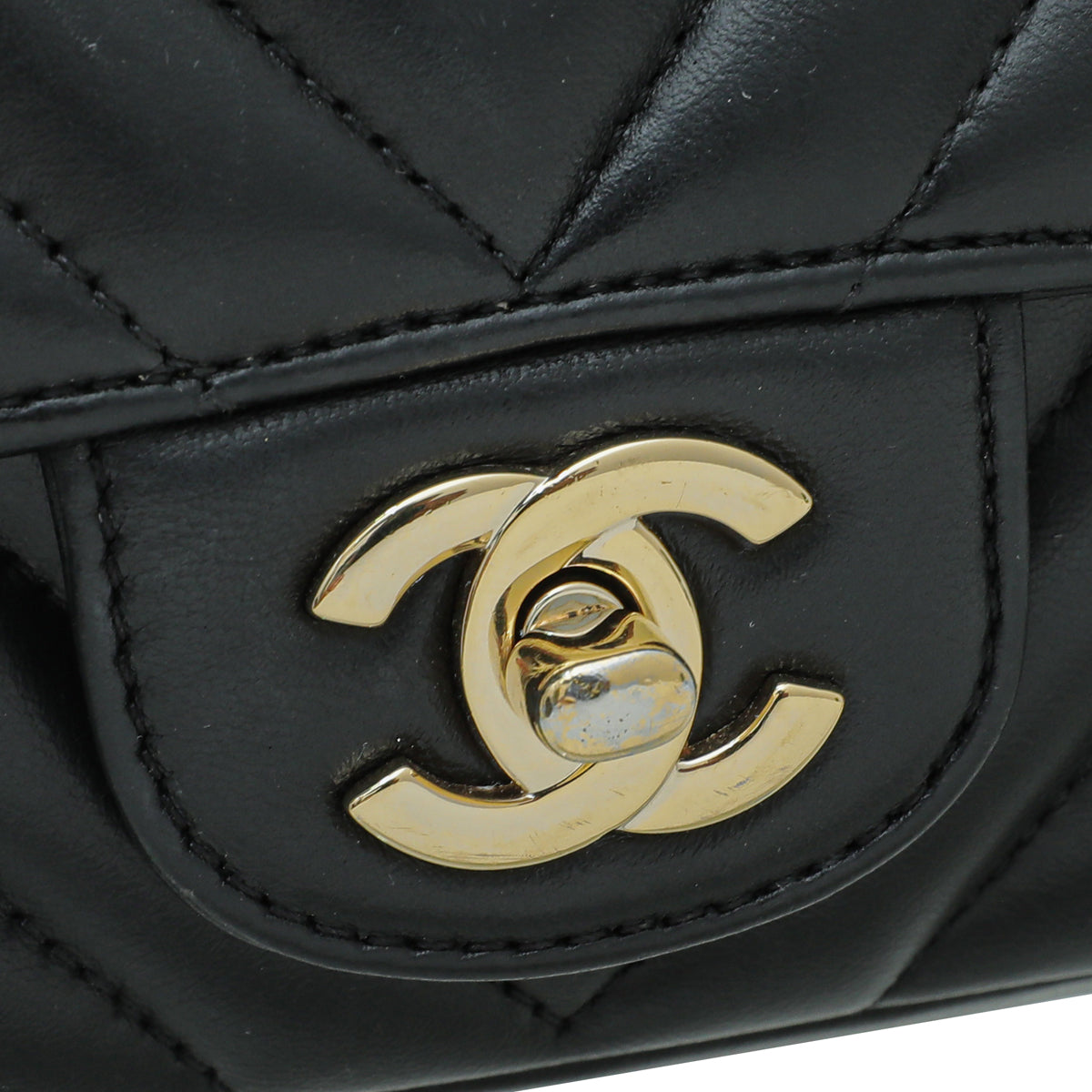 Chanel Black Chevron Classic Mini Flap Bag