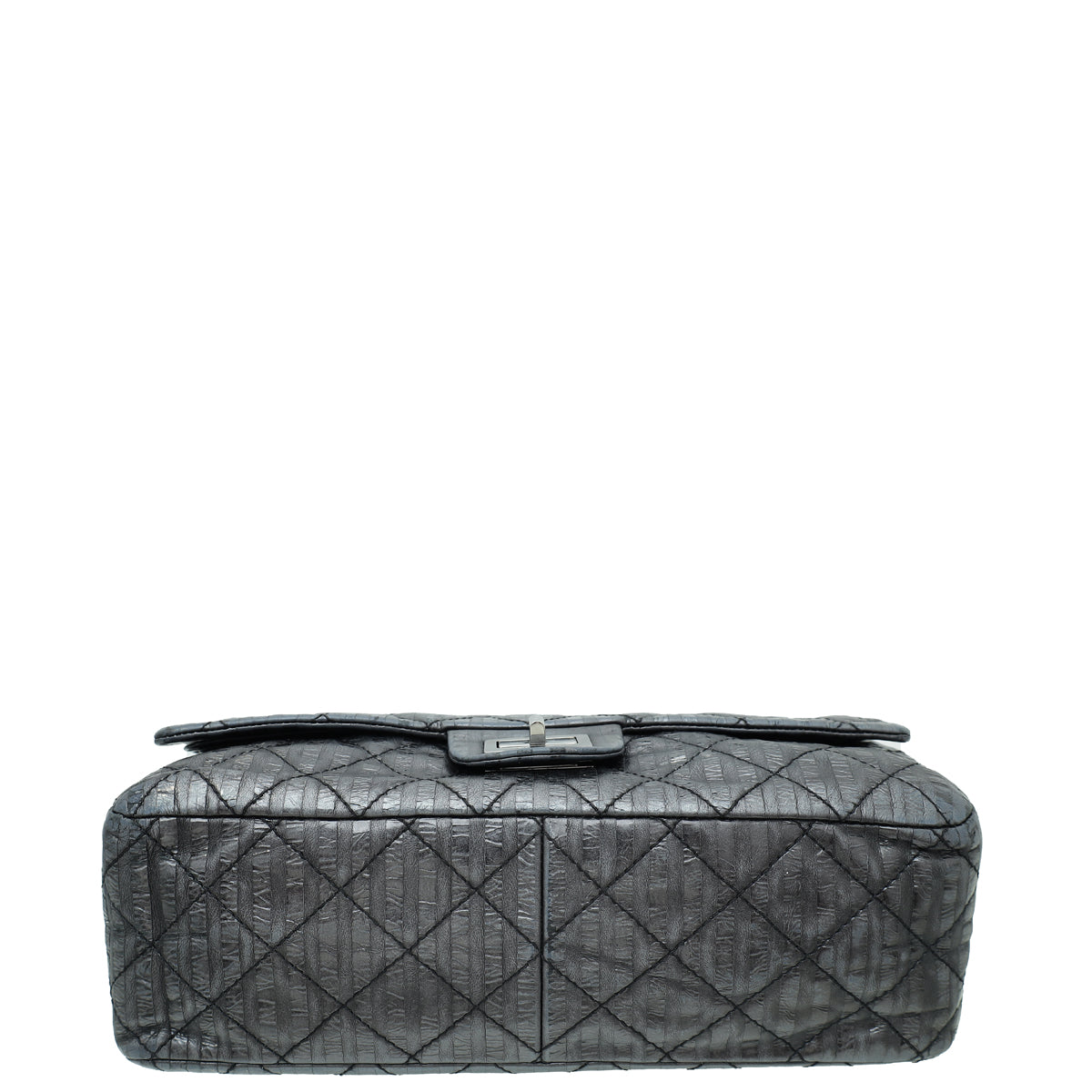 Chanel Dark Grey Reissue 2.55 Stripped Double Flap 227 Bag