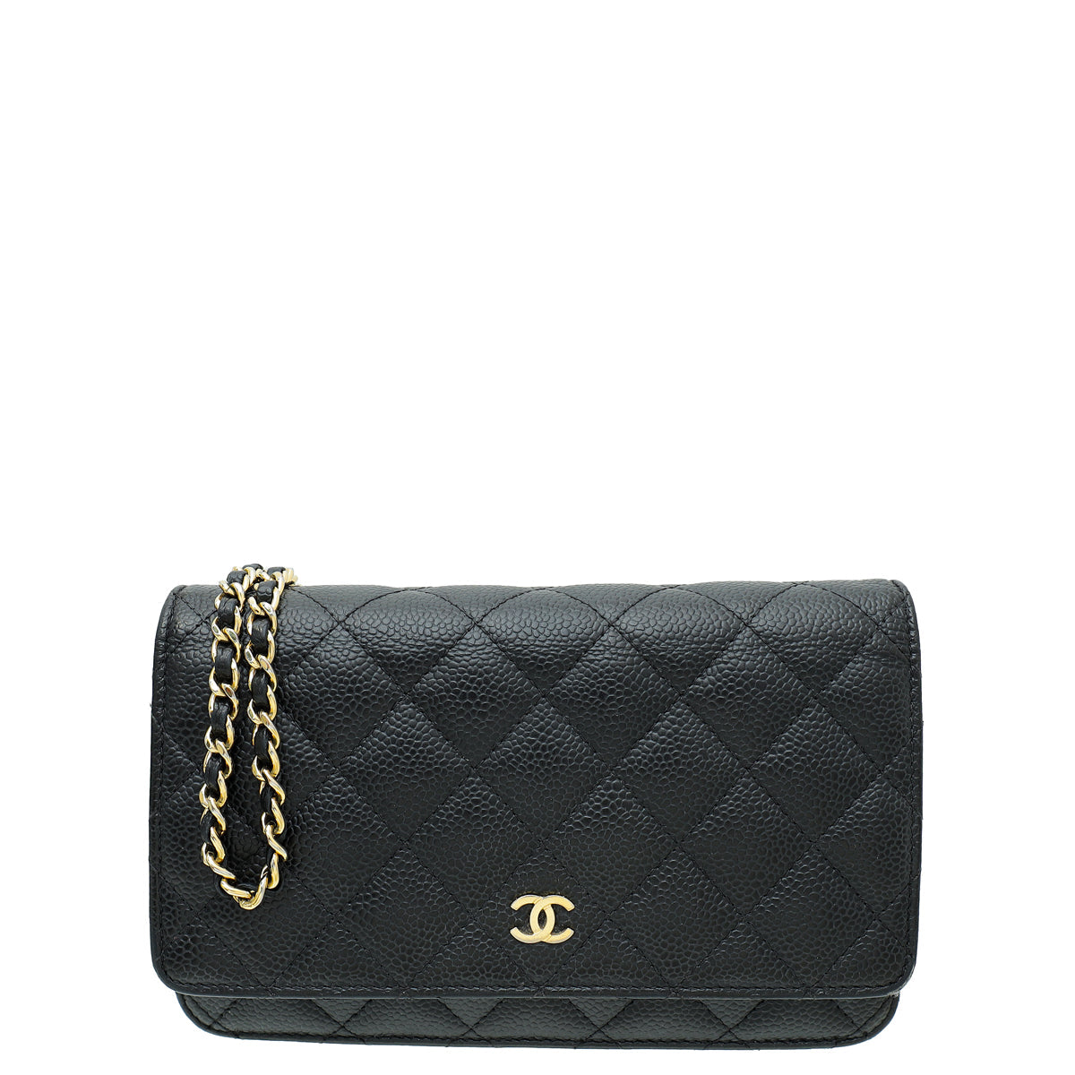 Chanel Black CC Classic Wallet On Chain