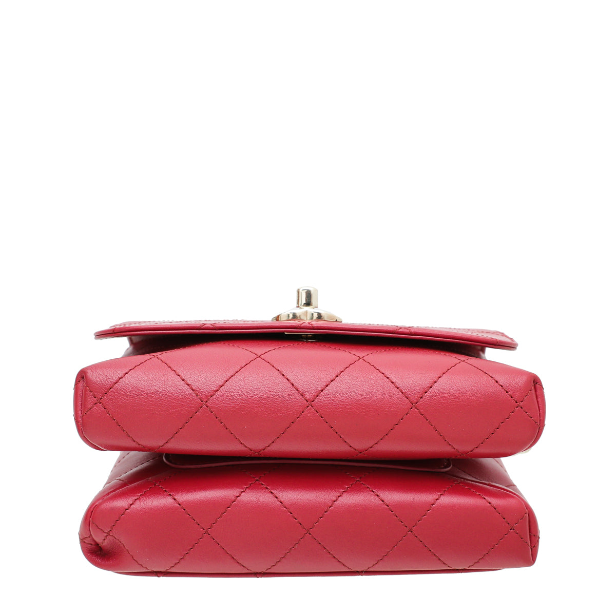 Chanel Red CC Double Pocket Top Handle Bag