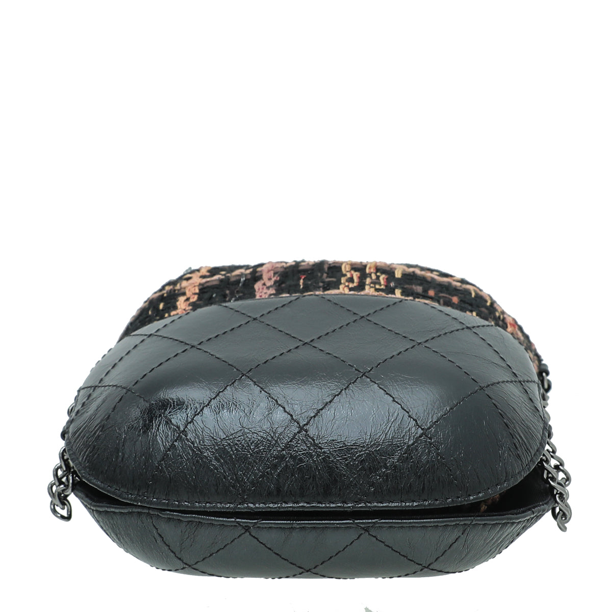 Chanel Black CC Gabrielle Tweed Bucket Small Bag