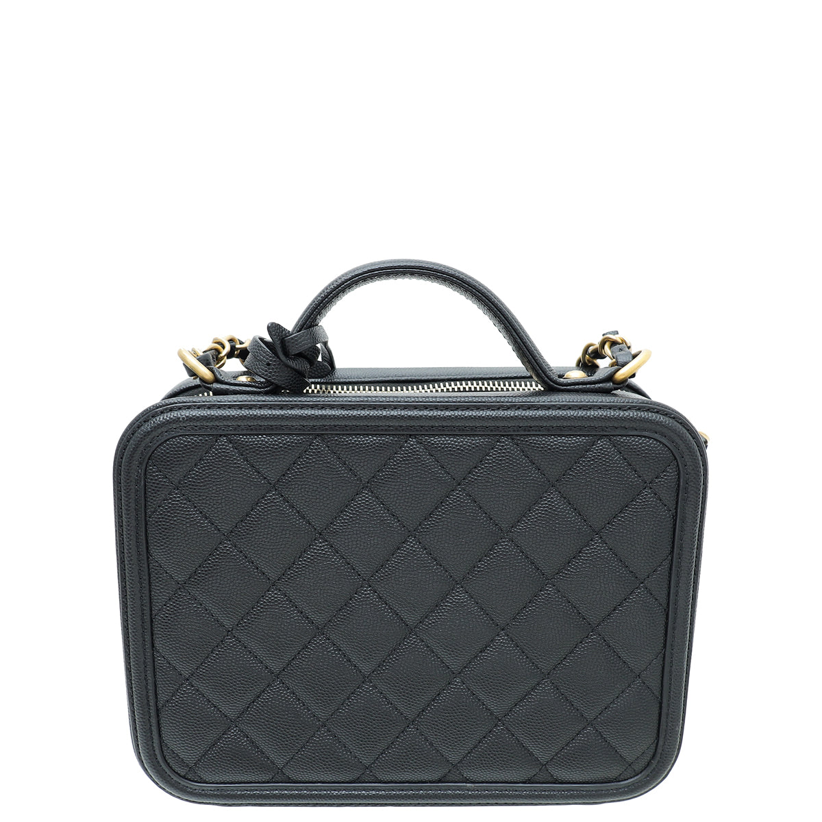 Chanel Black CC Filigree Medium Vanity Case