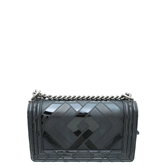 Chanel Black Le Boy Diamond Quilted Medium Flap Bag