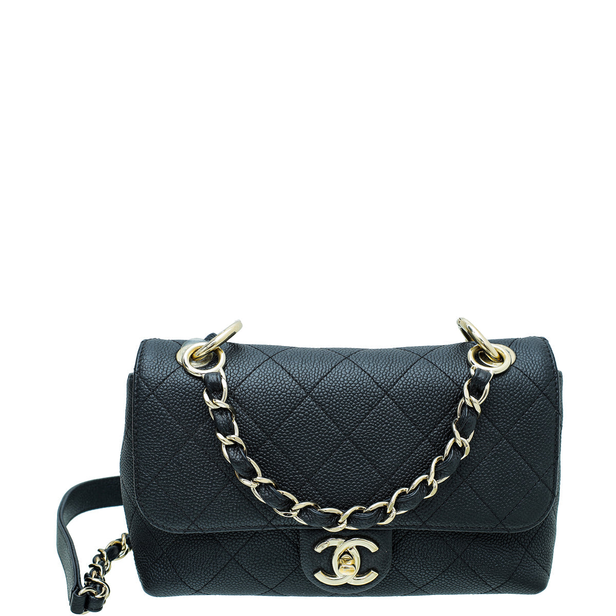 Chanel Black CC Chain Handle Small Flap Bag