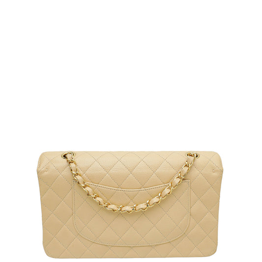 Chanel Beige CC Classic Double Flap Medium Bag