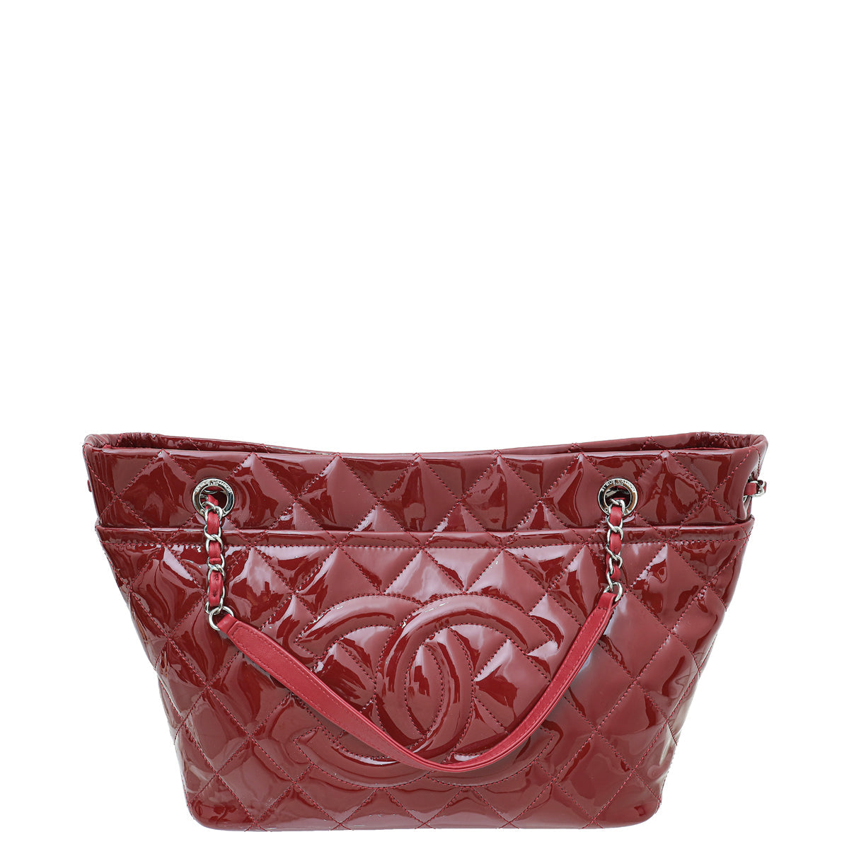 Chanel Red Quilted Timeless CC Tote Bag