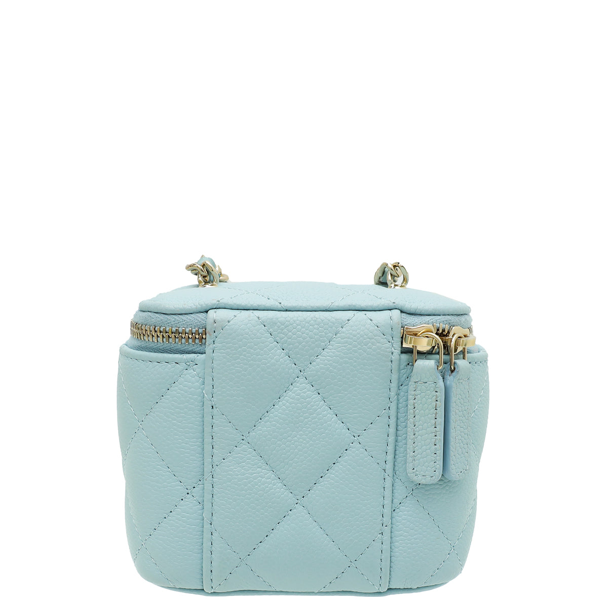 Chanel Sky Blue CC Links Mini Vanity Case With Chain