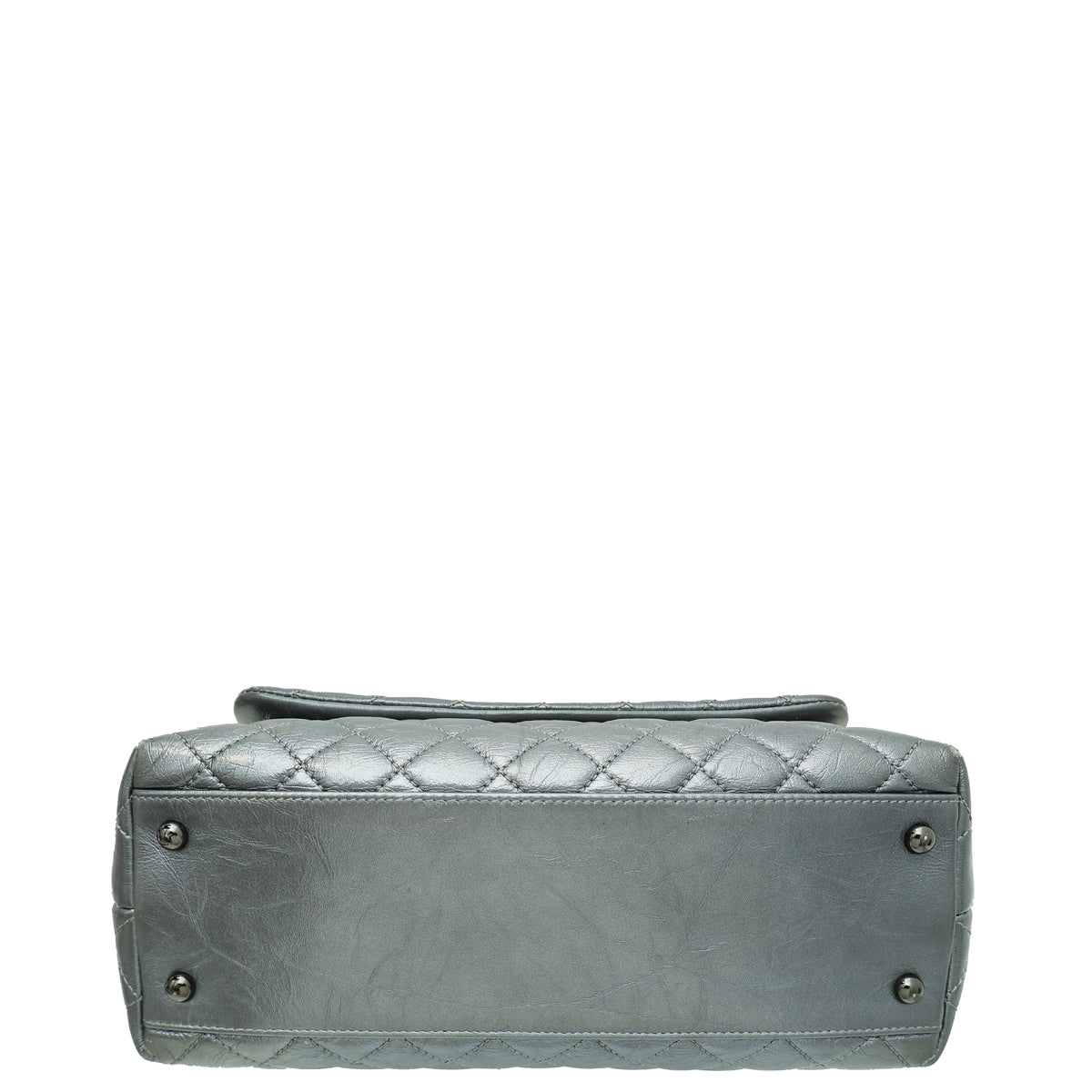 Chanel Metallic Grey CC Coco Handle Small Bag