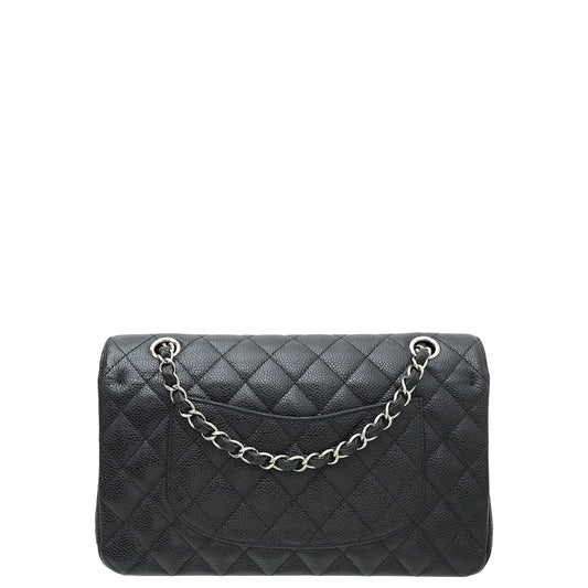 Chanel Black CC Classic Double Flap Medium Bag