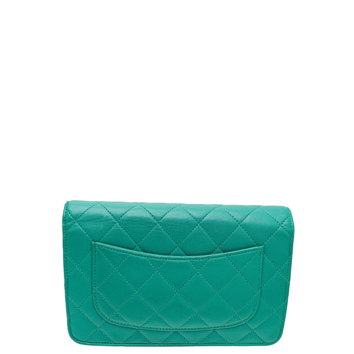 Chanel Green CC Classic Wallet On Chain