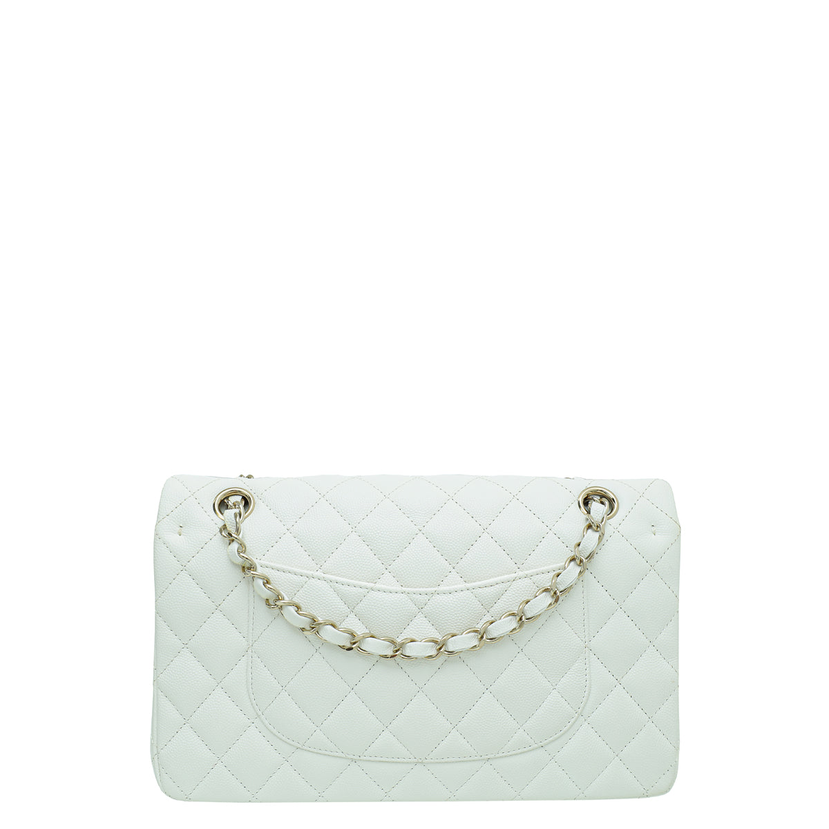 Chanel White CC Classic Double Flap Medium Bag