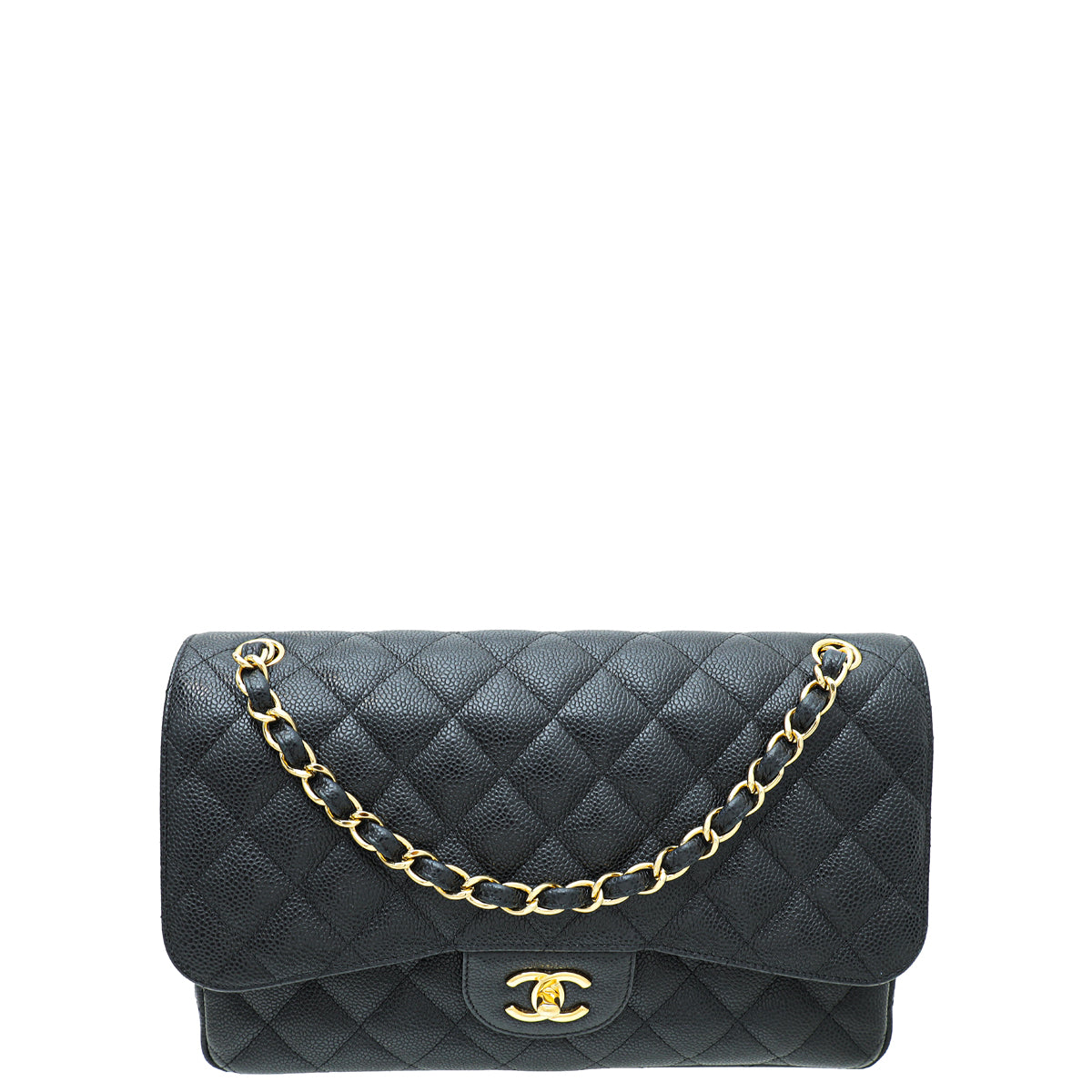 Chanel Black Classic Double Flap Jumbo Bag