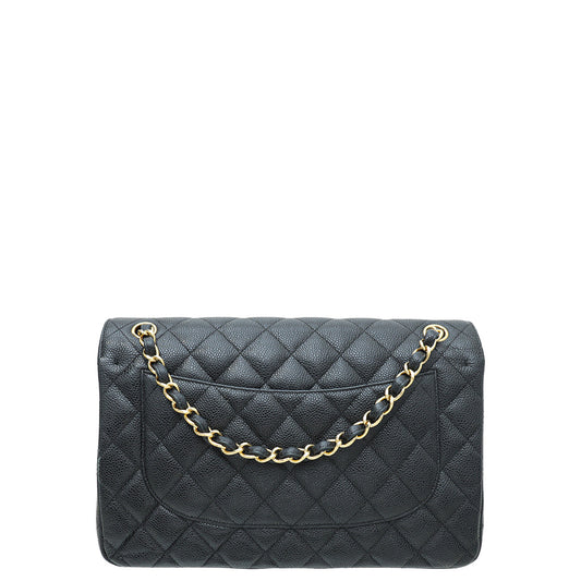 Chanel Black Classic Double Flap Jumbo Bag