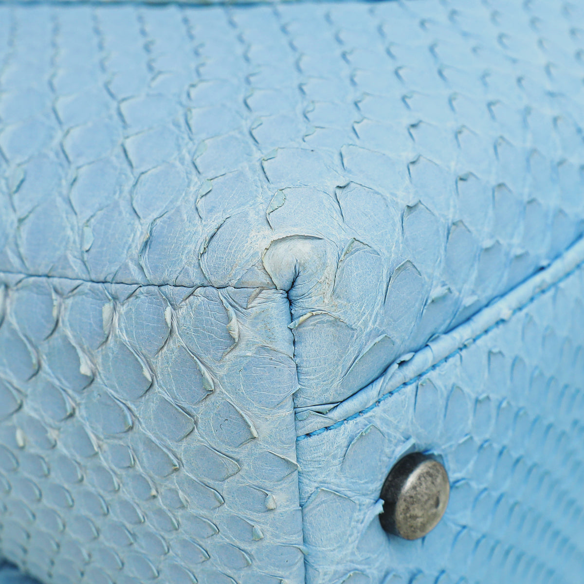 Chanel Light Blue Python Coco Handle Small Bag